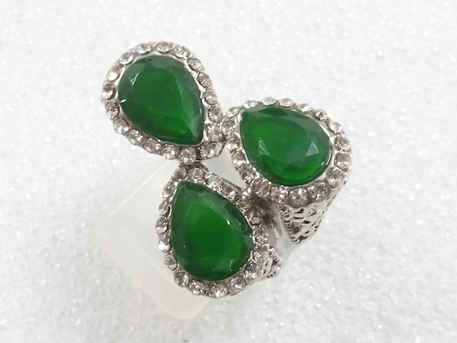 JAPANESE KIMONO / ANTIQUE COLORED STONE RING (SIZE 18.5)